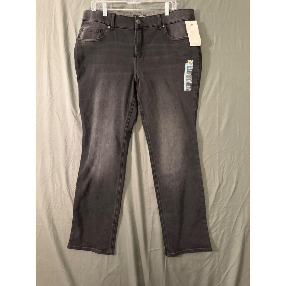 Lee Plus Ultra Lux Slim Fit Straight Leg Jeans Black 18W Medium 3188201 NWT